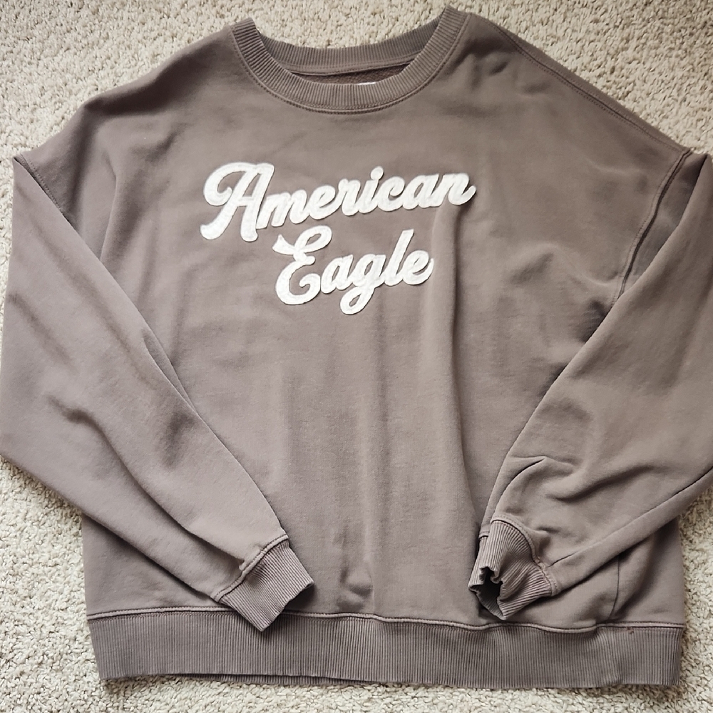 American Eagle Taupe Knit Sweater
